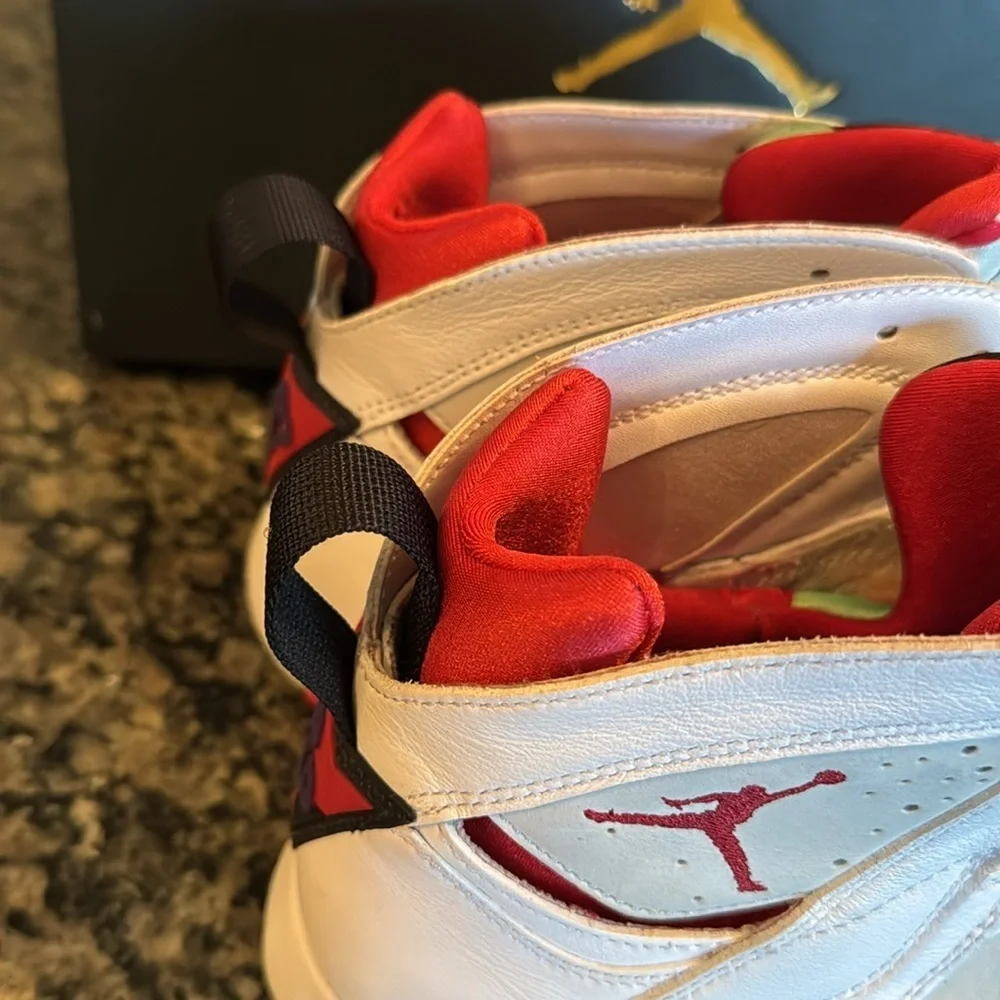 Air Jordan 7 Retro White and Red Sneakers EUC 10.5
